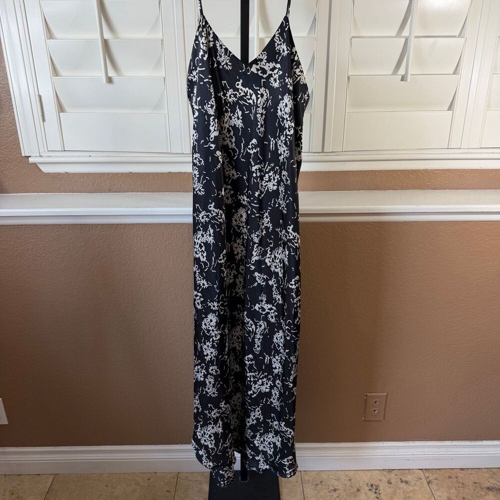 Vintage Natori Floral Slip Maxi Dress 90s Minimalist Romantic Soft Grunge Femme